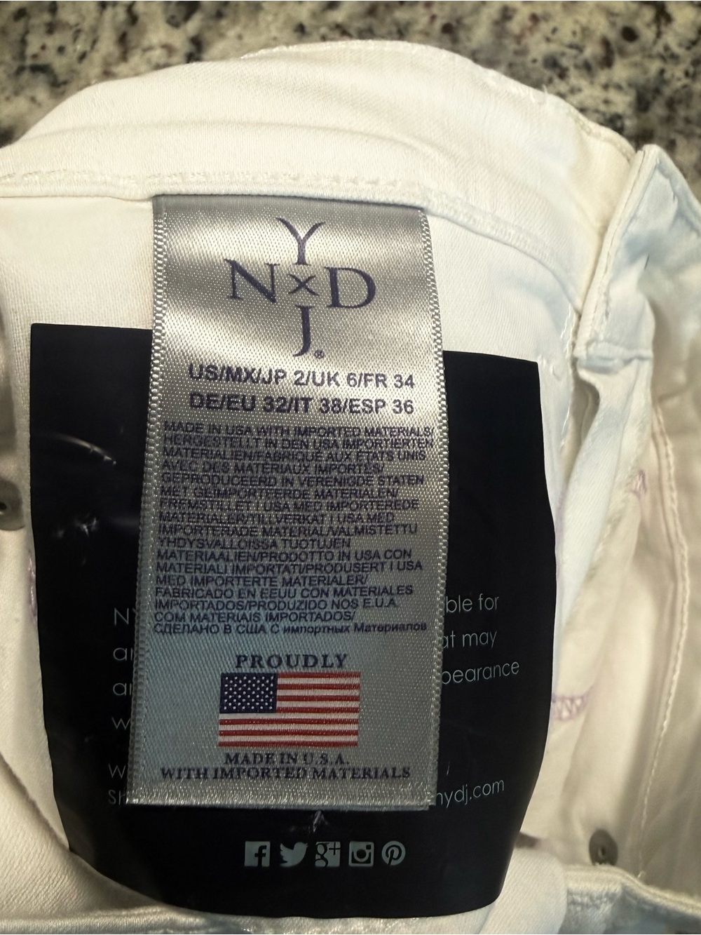 NYDJ Clarissa Optic White Ankle Jeans Size 2 - Picture 4 of 6